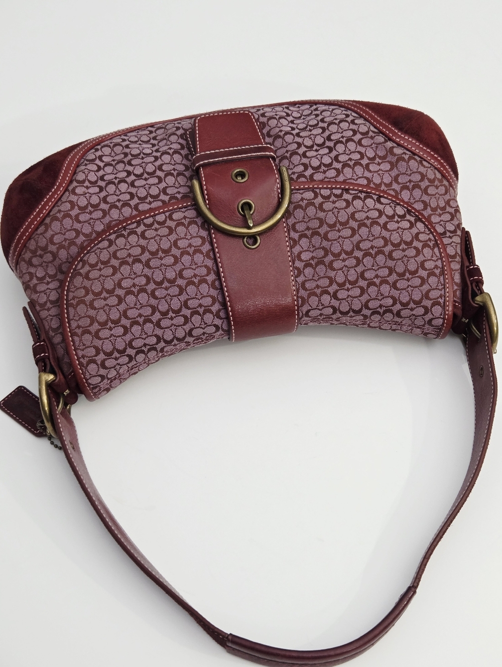 EXCELLENT VINTAGE COACH Y2K MINI SIGNATURE SOHO BUCKLE FLAP SHOULDER BAG 6808 - Picture 5 of 9